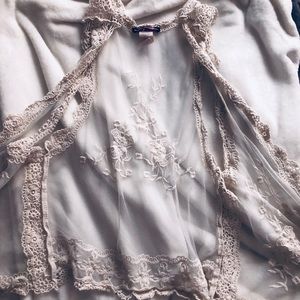 Sleeveless mesh coverup